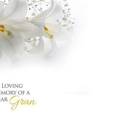 In Loving Memory Of A Dear Gran Large Funeral Message Card 60 00105