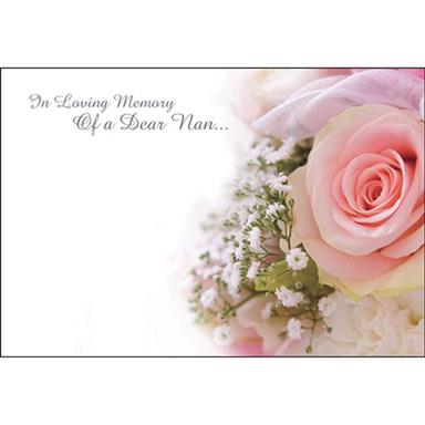 In Loving Memory Of A Dear Nan Funeral Card Item Code 60 00081
