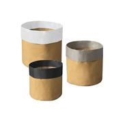Cylinder Folded Lined Kraft Pot Small