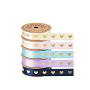 Forever For You Gold Heart Satin Ribbon